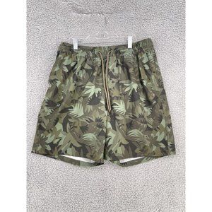 Goodfellow Mens Size Medium Palm Tree Camouflage Board Shorts Drawstring Elastic